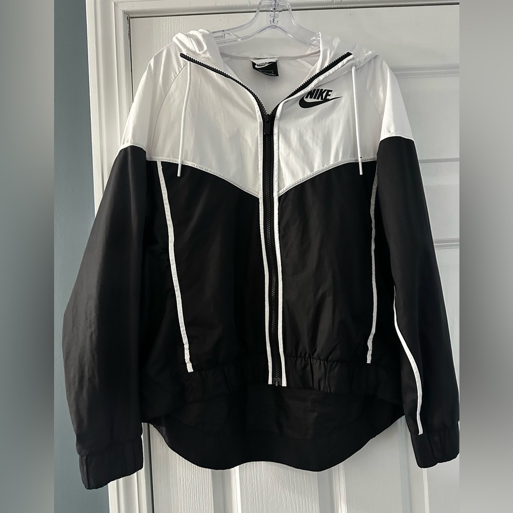 Nike Women's Two-Tone Black and White Bomber Jacket